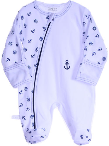 Strampler Overall Baby Schlafanzug 44 bis 104 Einteiler Weiß